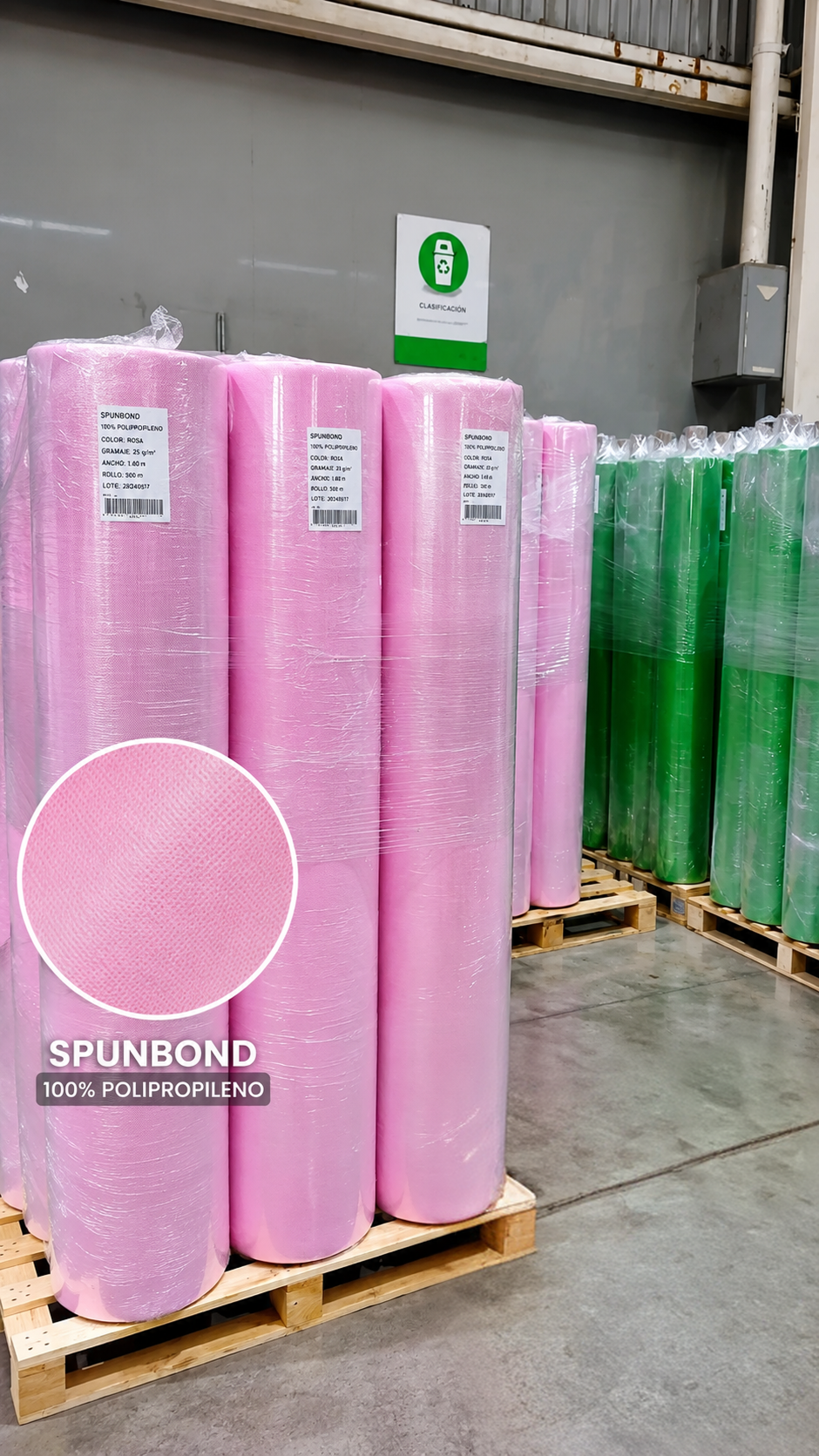 Muestra de color de tela spunbond Debytex